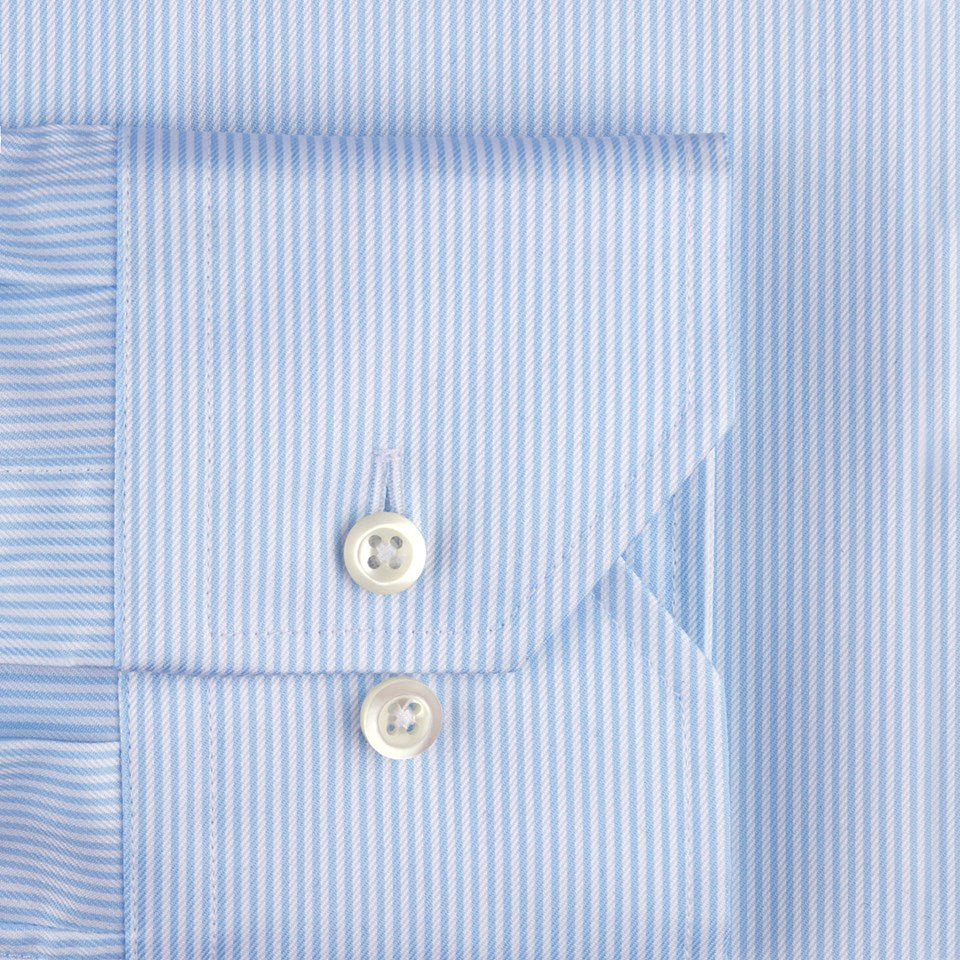 Slimline Pinstriped Twill Shirt XL-Sleeves Light Blue