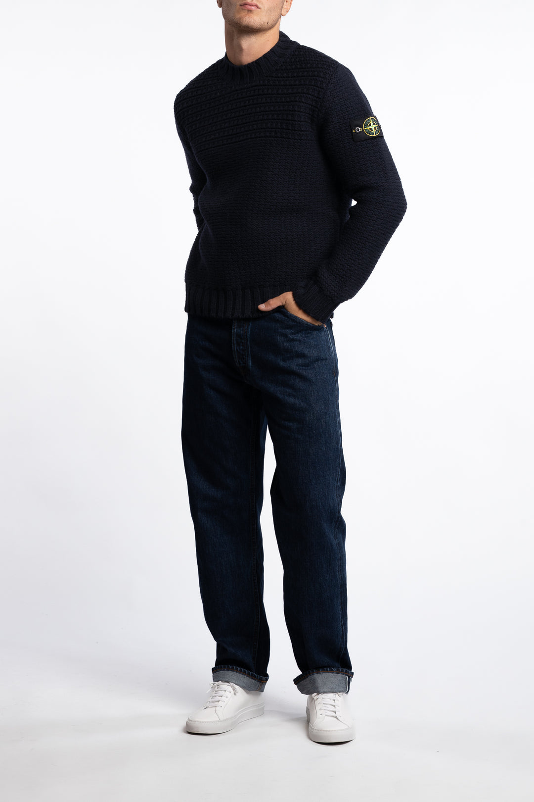 5100054 Pure Wool Mock Neck Jumper Navy