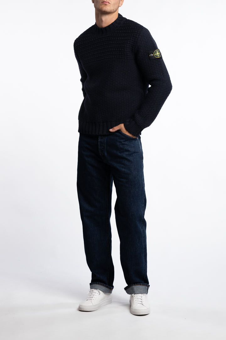 5100054 Pure Wool Mock Neck Jumper Navy
