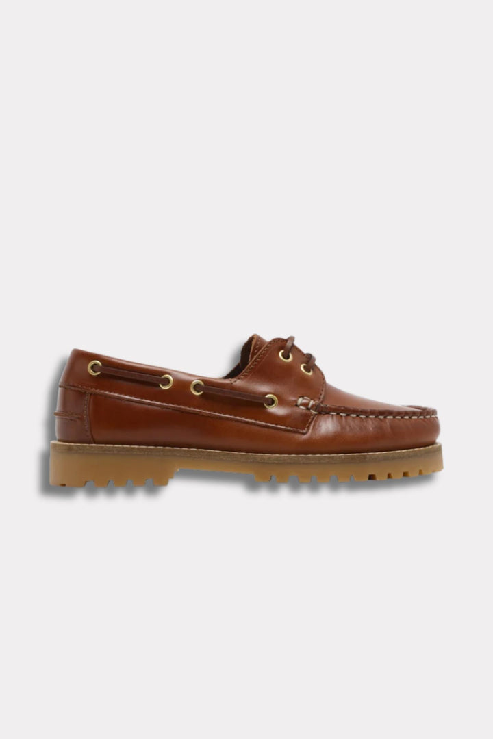 Ollie Boat Shoe - Brown Leather