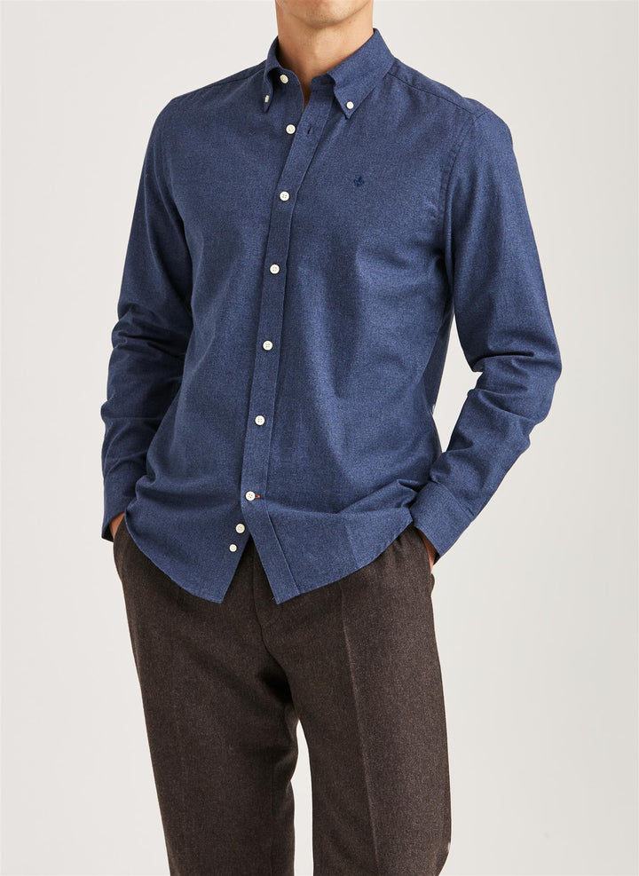 Watts Flannel Shirt Slim Fit Navy