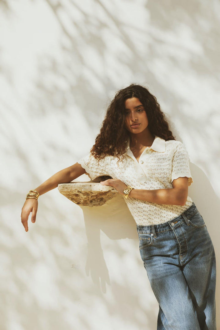 Gwen Knit Tee - Cream