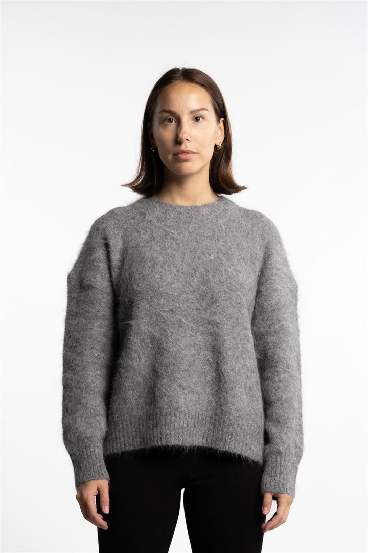 Mountain Oversized Furry Jumper- Grey Melange