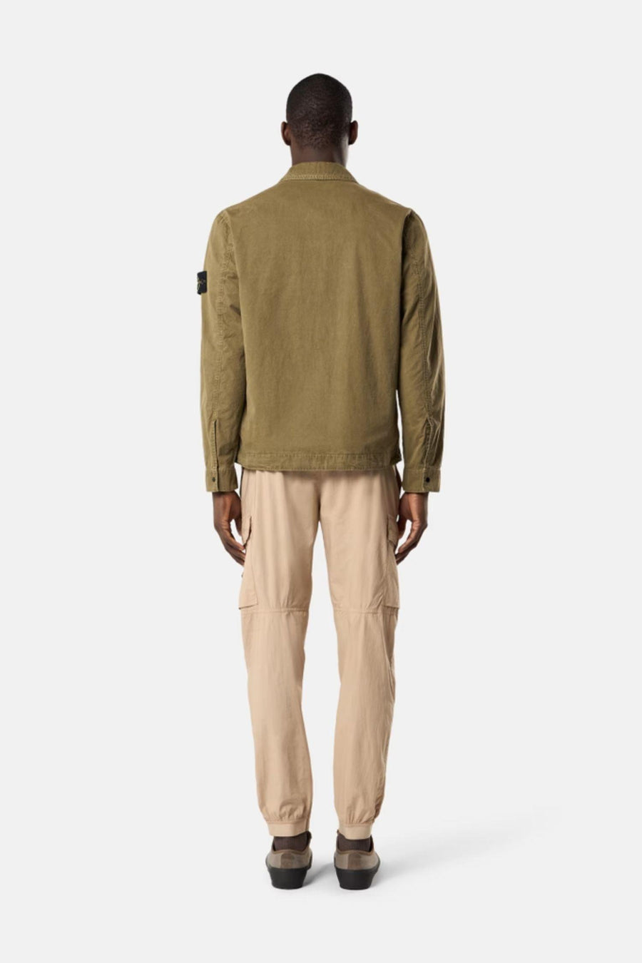1200008 Regular-fit zip-up Overshirt With Pocket Military Green 'Old' Effect