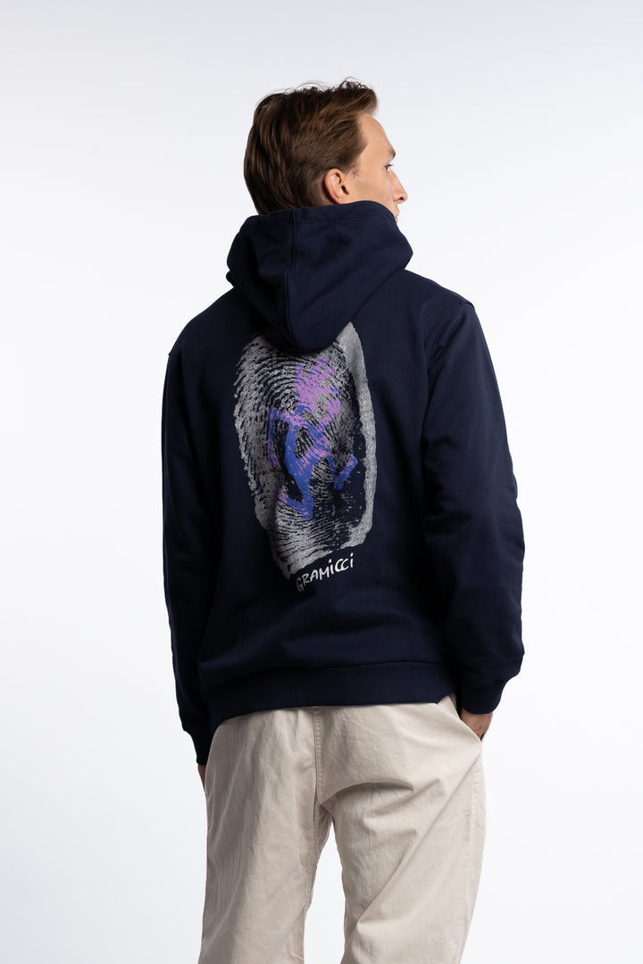 Thumbprint Hooded Sweatshirt Navy