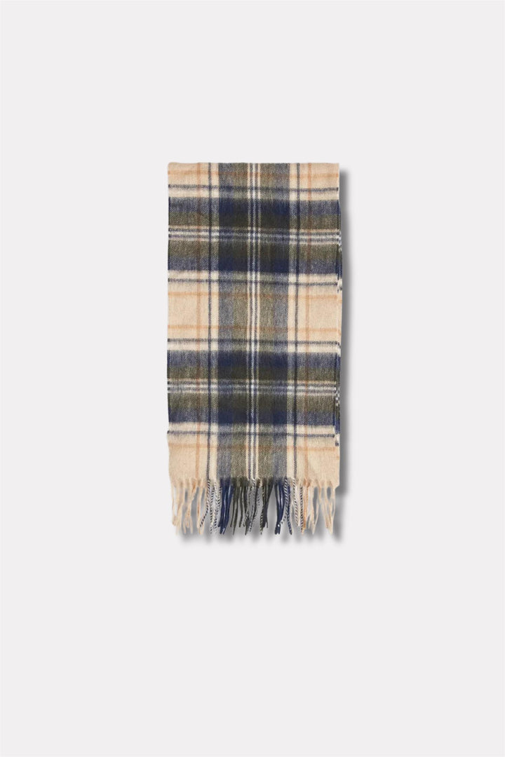 New Check Tartan Scarf Sand Beige Plaid