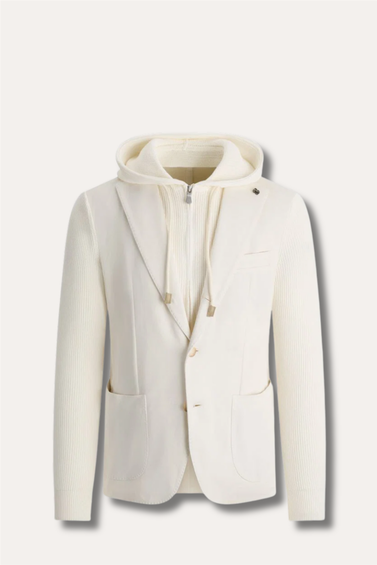 Blazer Cotton Rib With Hood Cream
