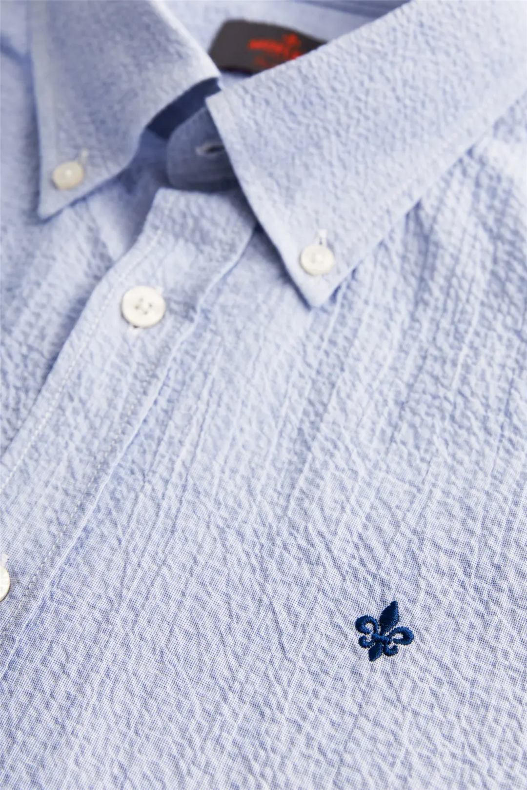 Seersucker Shirt Slim Fit Blue