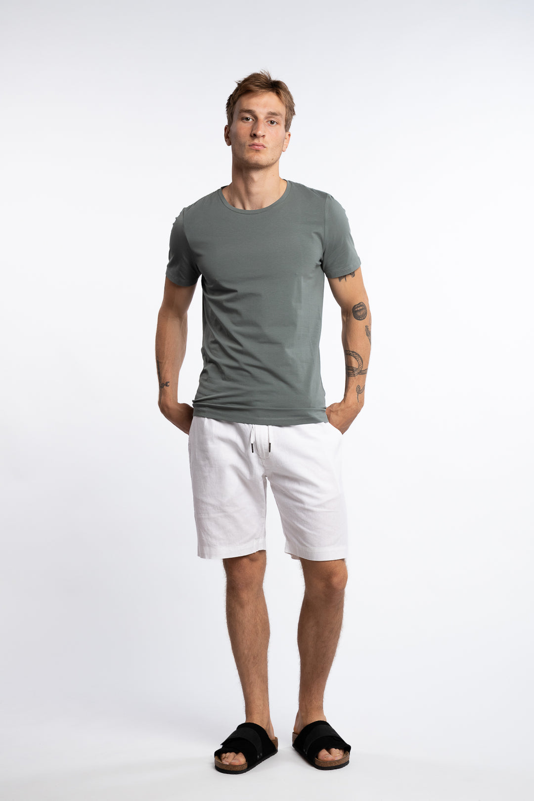 Kyran Cotton Stretch Slim Fit T-Shirt Balsam Green