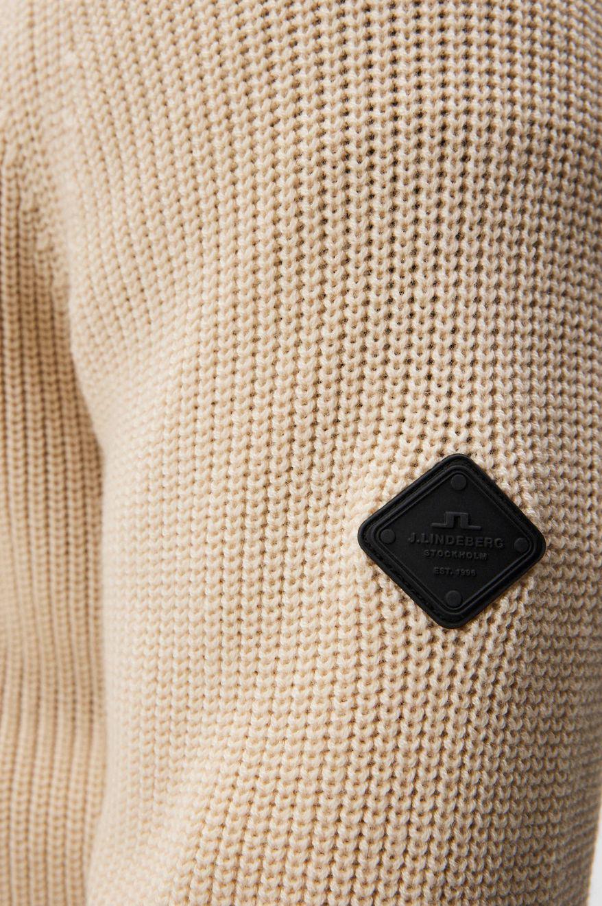 Kyler Wool Blend Zip Oyster Grey-J.Lindeberg-Bogartstore