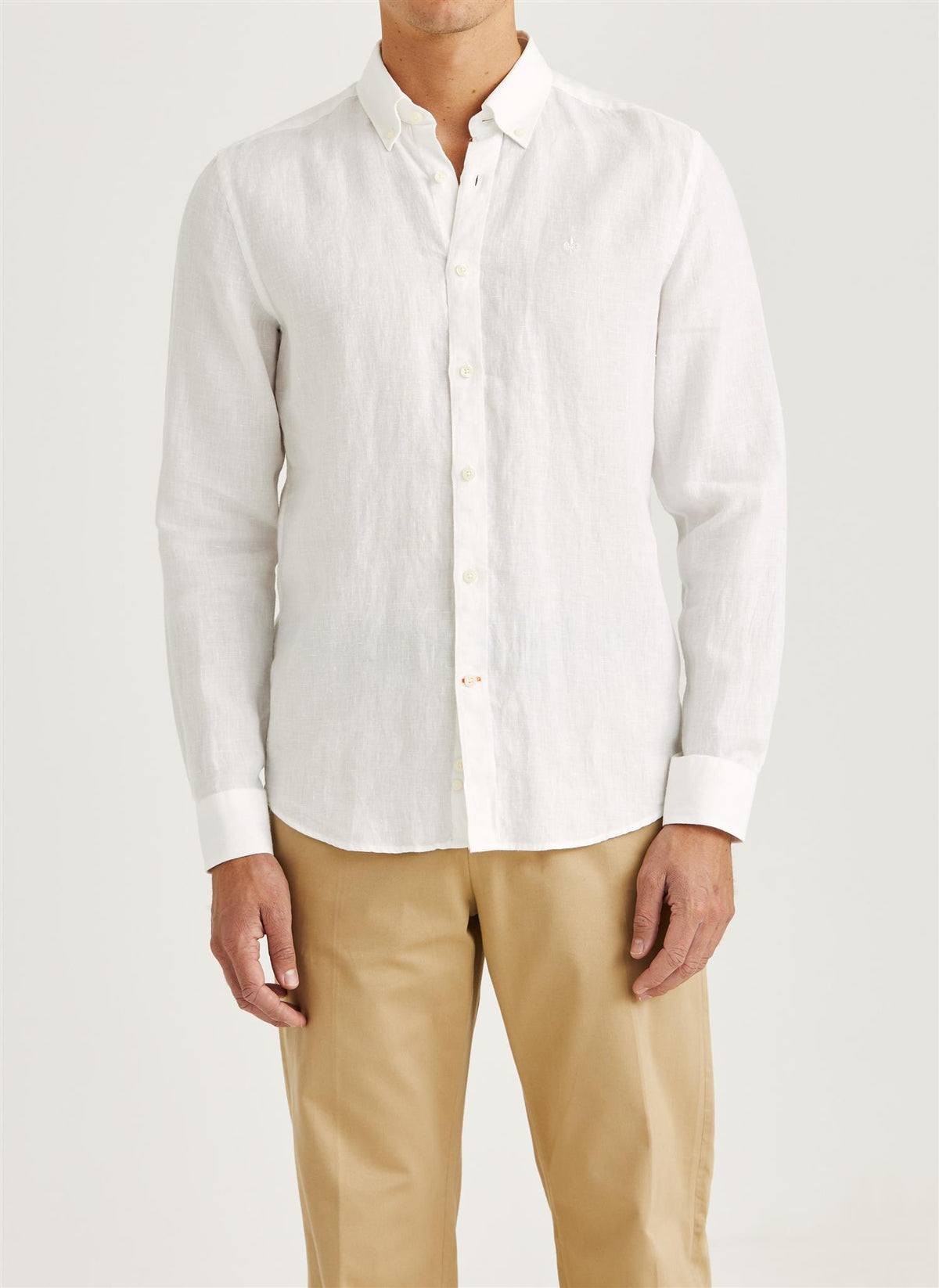 Douglas Classic Fit Linen Shirt White