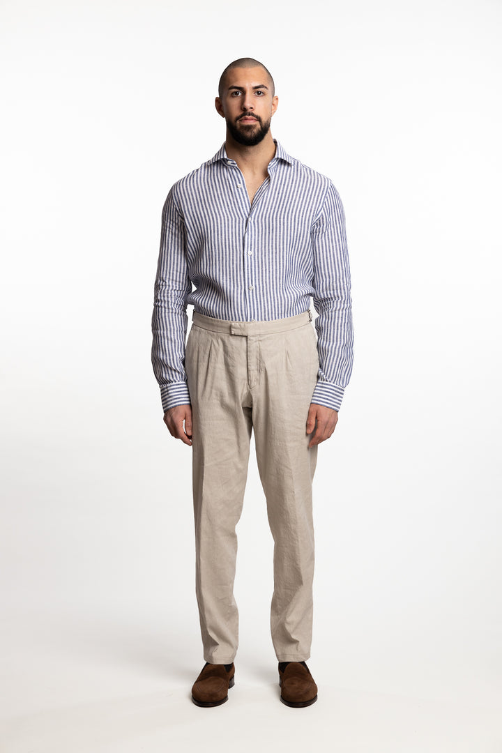 Culto Linen Shirt Blue Stripes