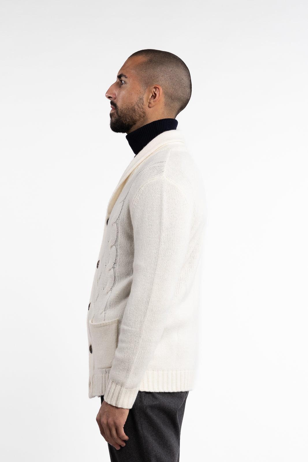 Nackington Shawl Cardigan Off-White