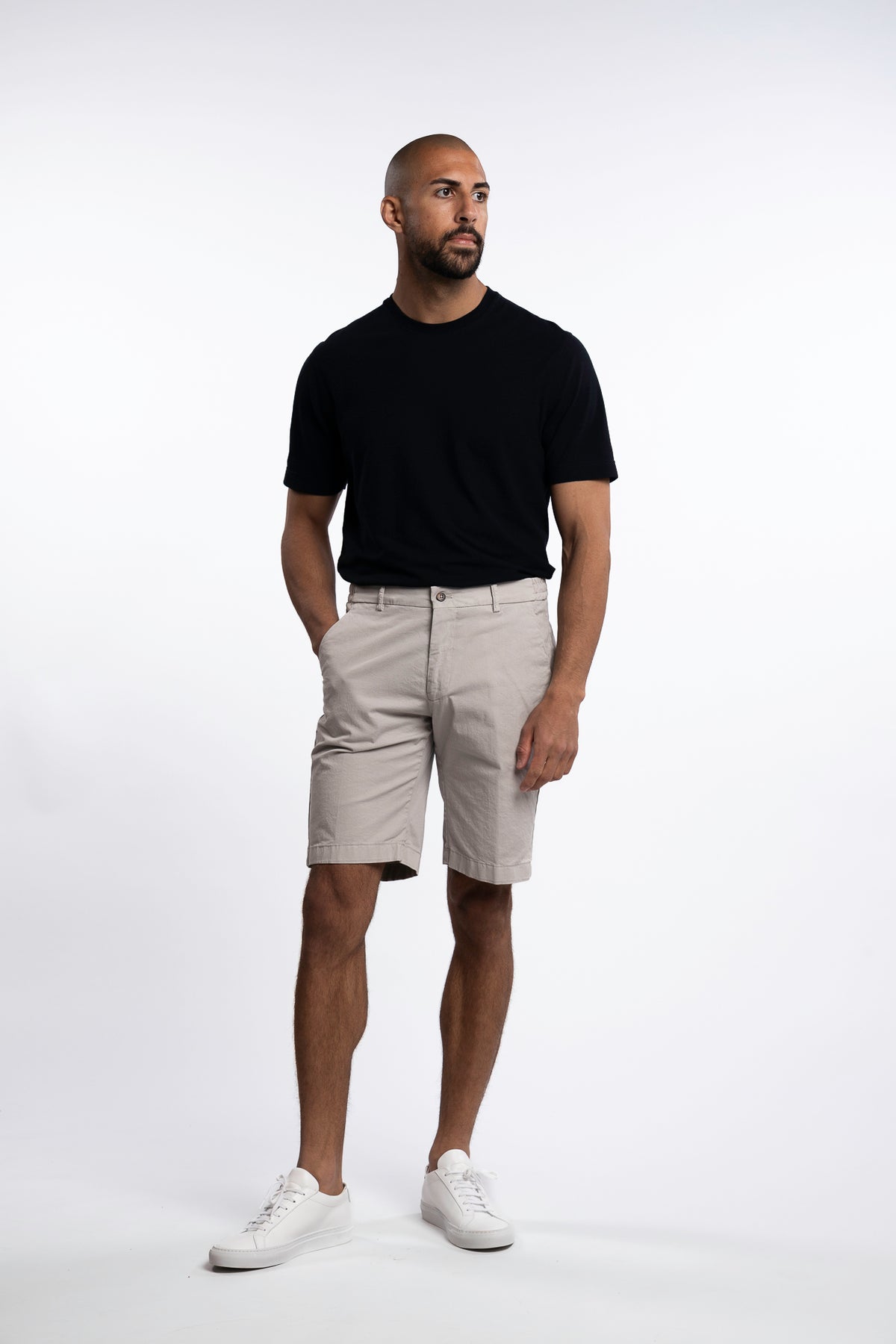 Bermuda Cotton Shorts Pomice