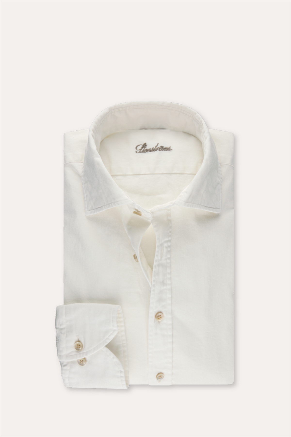 Casual Denim Stretch Shirt Off White