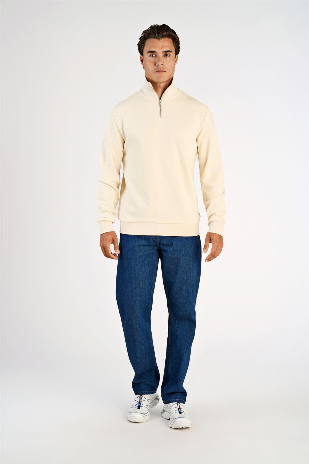 Half-Zip Sweat Light Stone