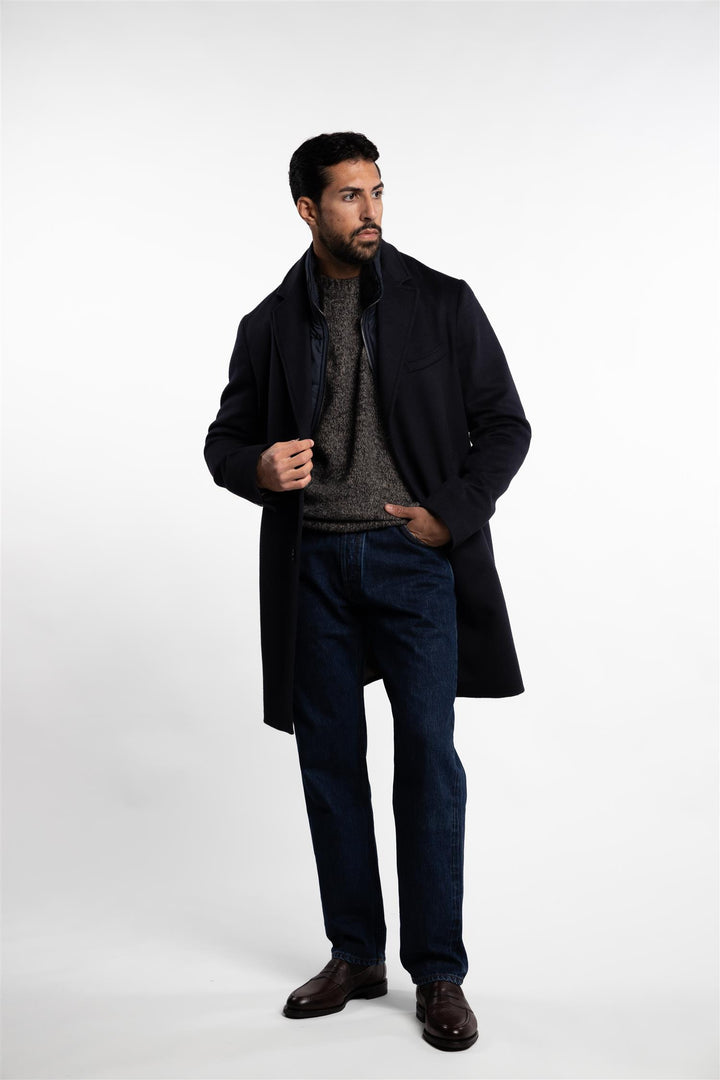 Wool/Cashmere Coat Navy