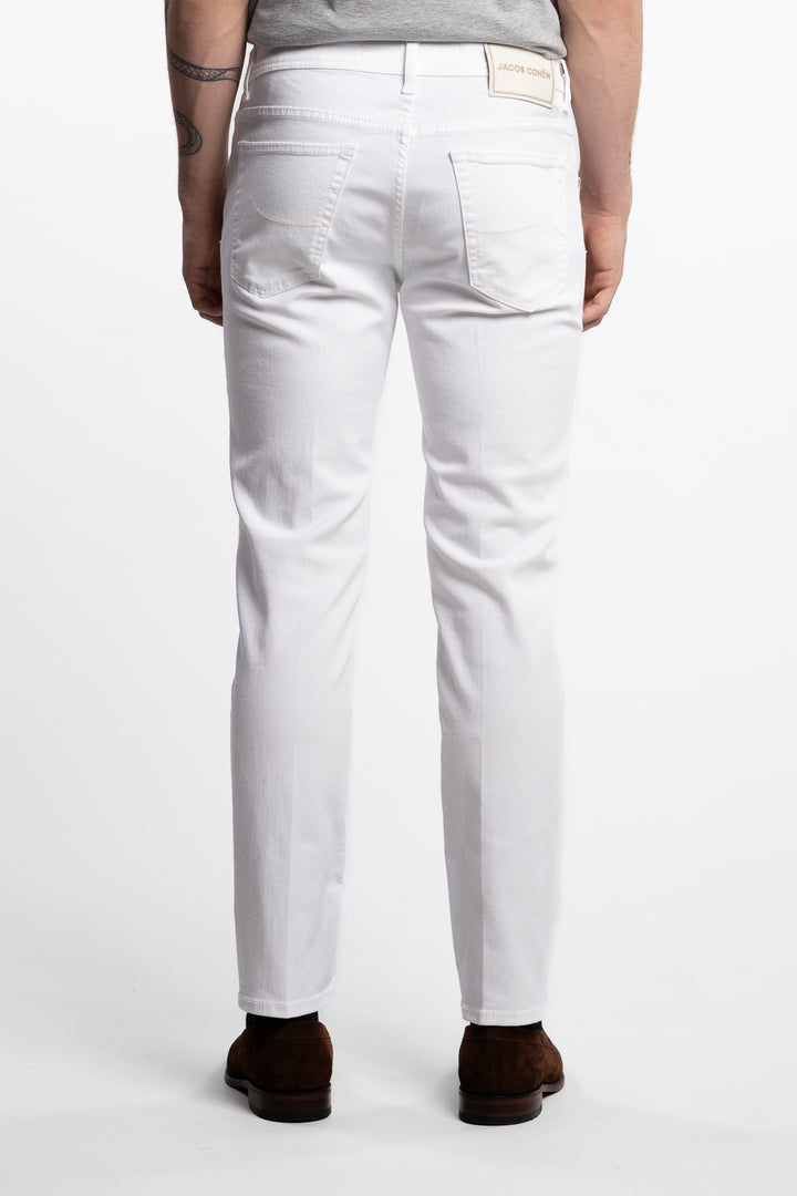 Scott Cropped Carrot Shape Stretch Jeans White