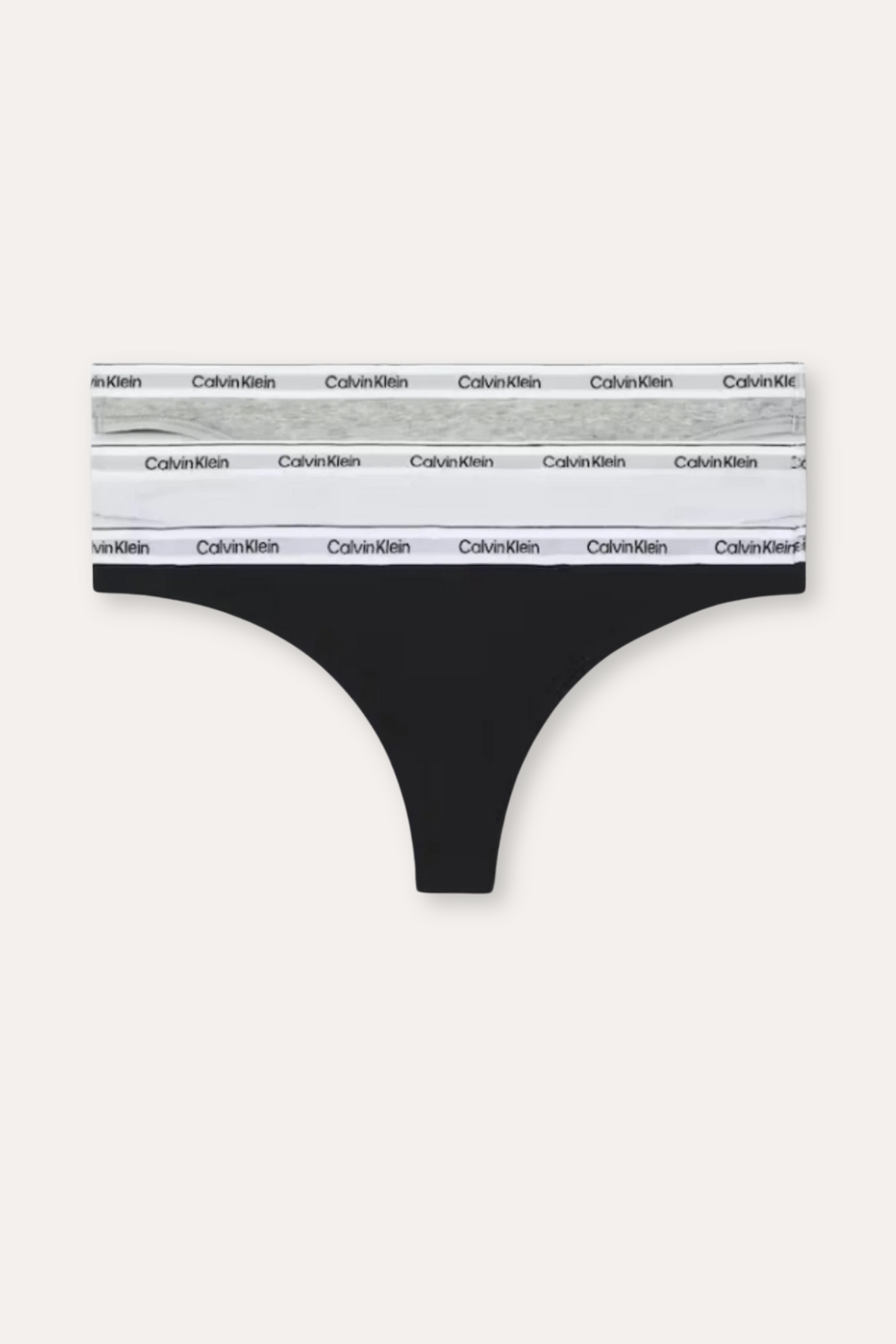 3 Pack Thong- Black/White/Grey Heather