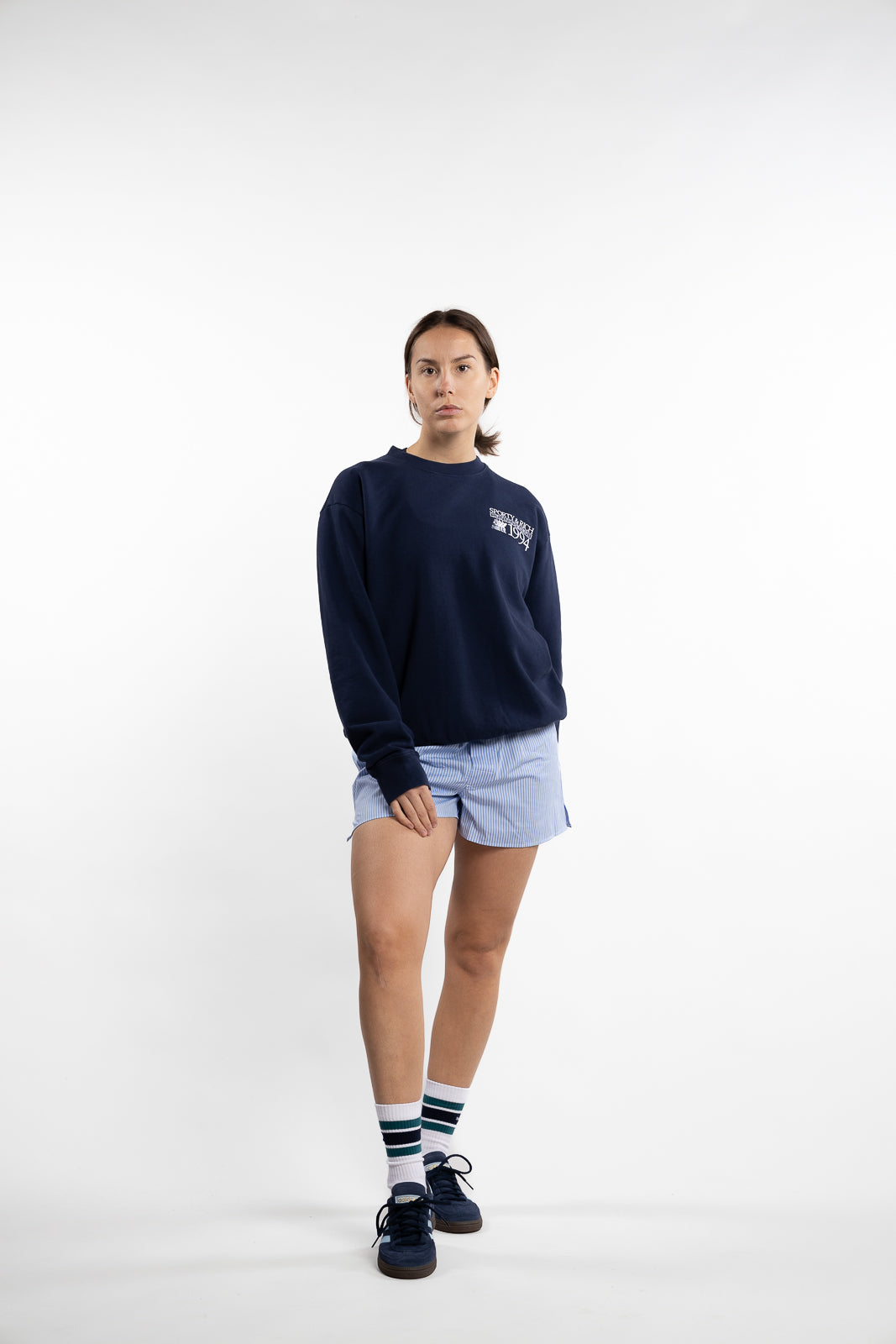 Finish Line Crewneck - Navy White