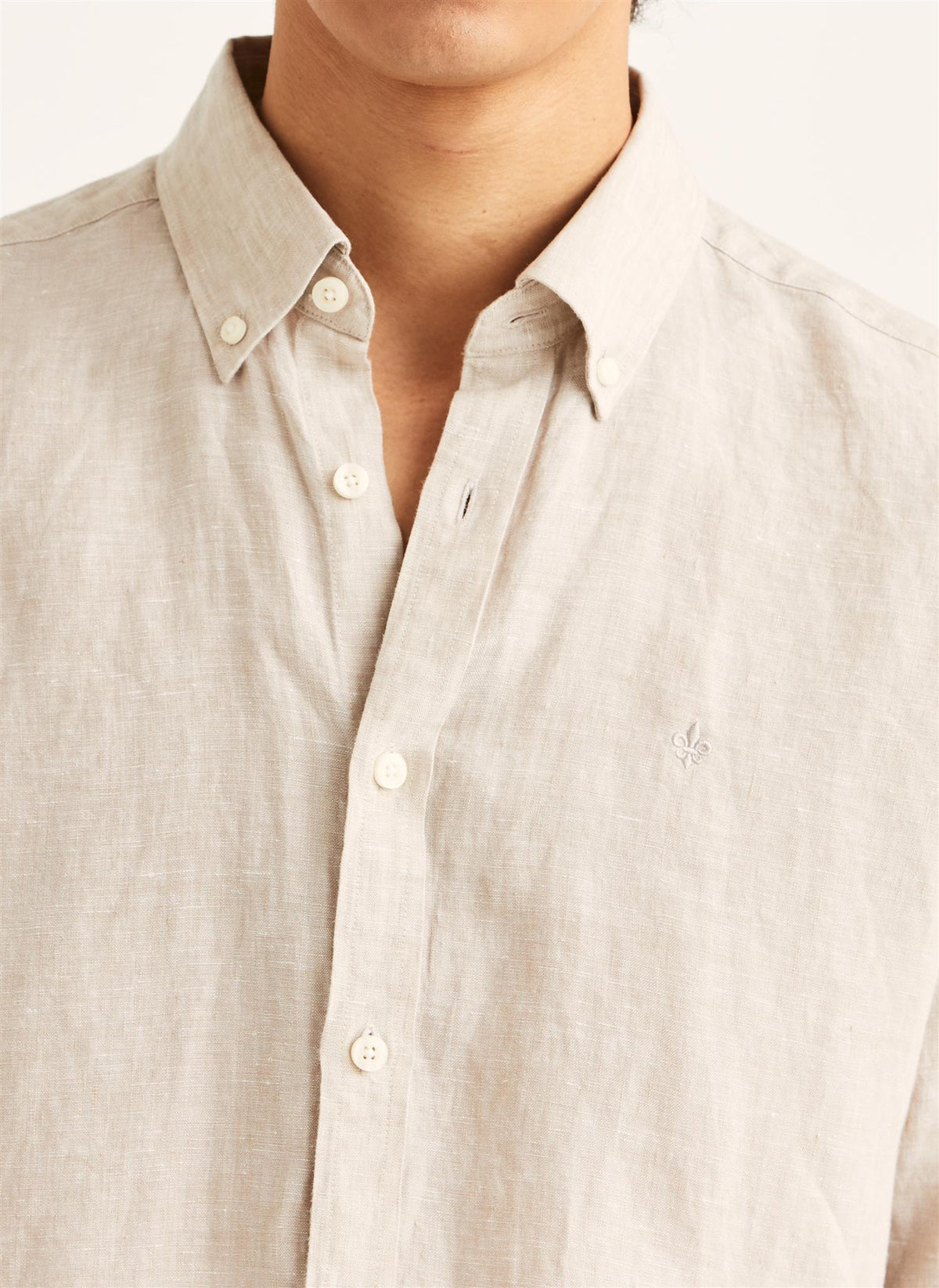 Douglas Classic Fit Linen Shirt Khaki