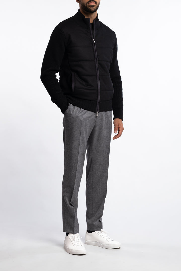 Super Geelong And Flannel Wool Jacket Black