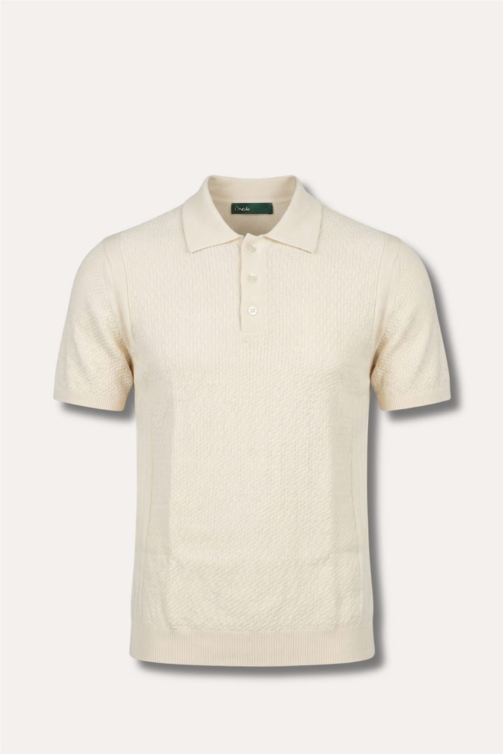 Structured Cotton Polo Ecru
