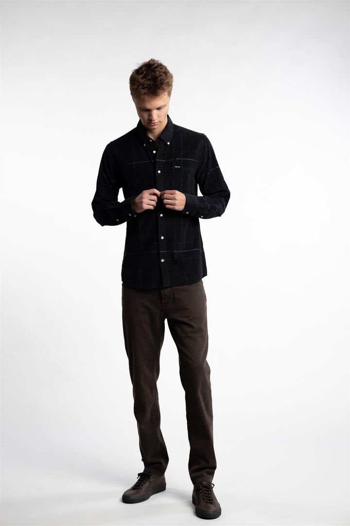 Blair Tailored Fit Shirt Black Slate Tartan