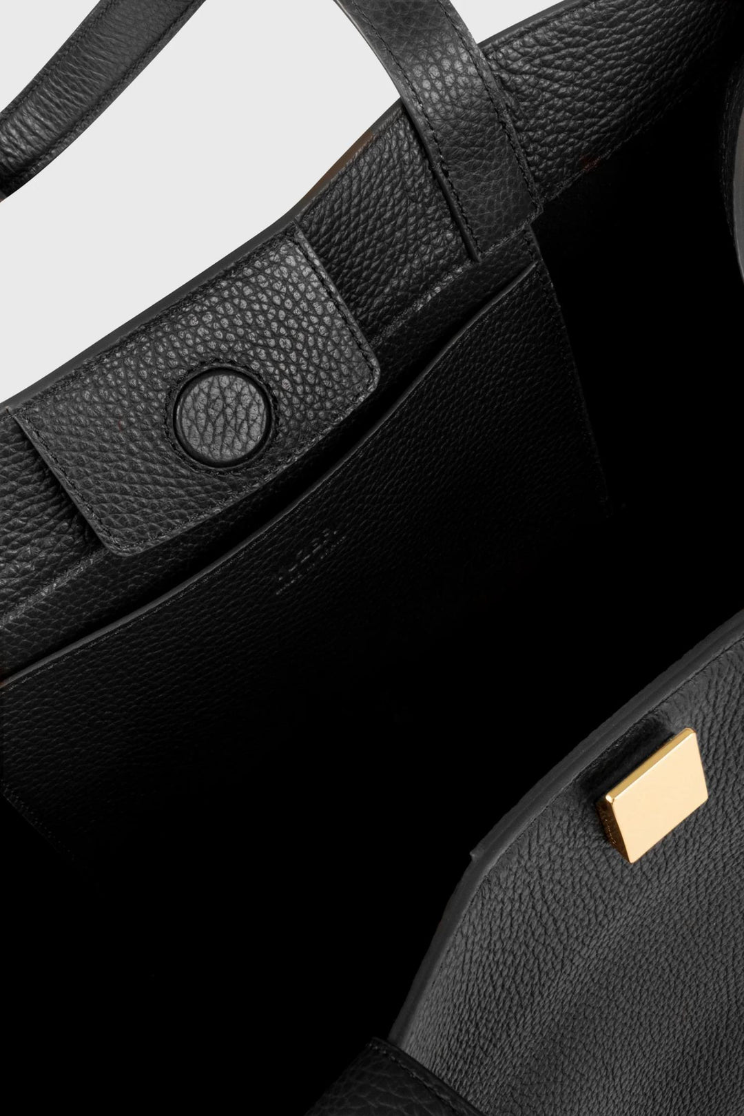 Gyoza Tote- Black Pebble Grain Leather