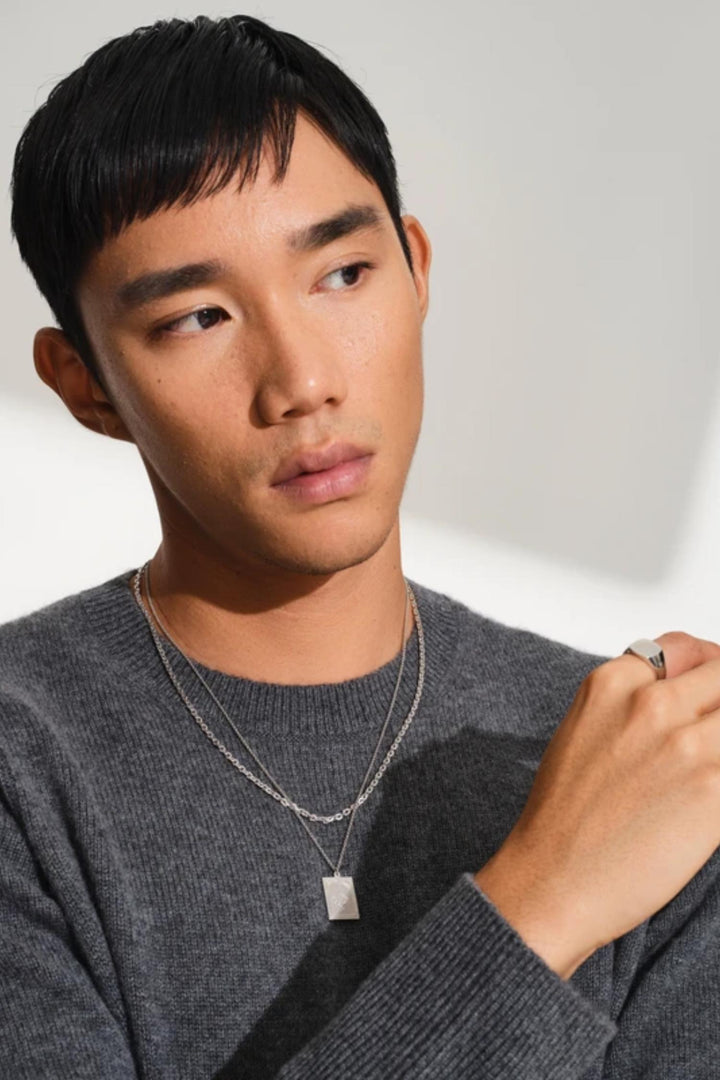 Tarot Lovers Pedant 21,5" Silver