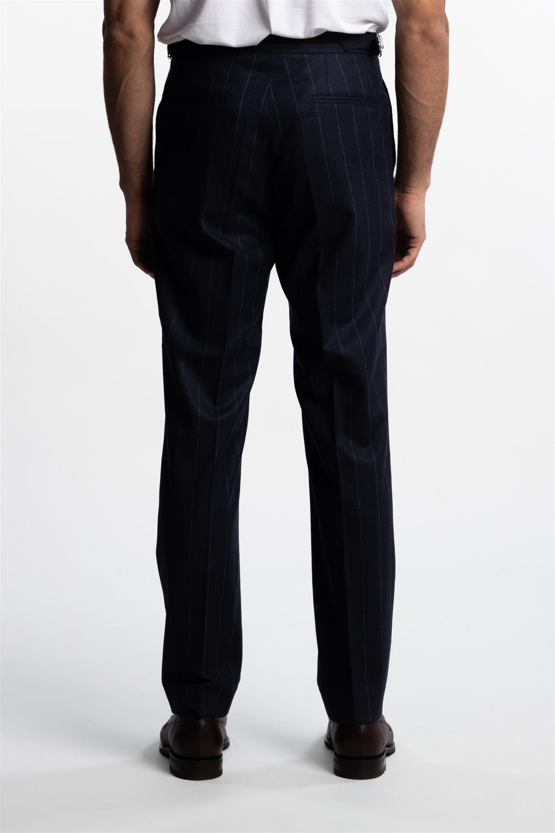 Prato Flannel Trousers Pinstripe Navy