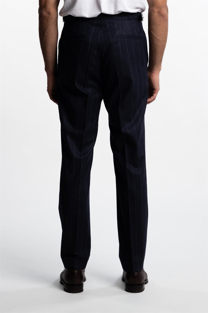 Prato Flannel Trousers Pinstripe Navy