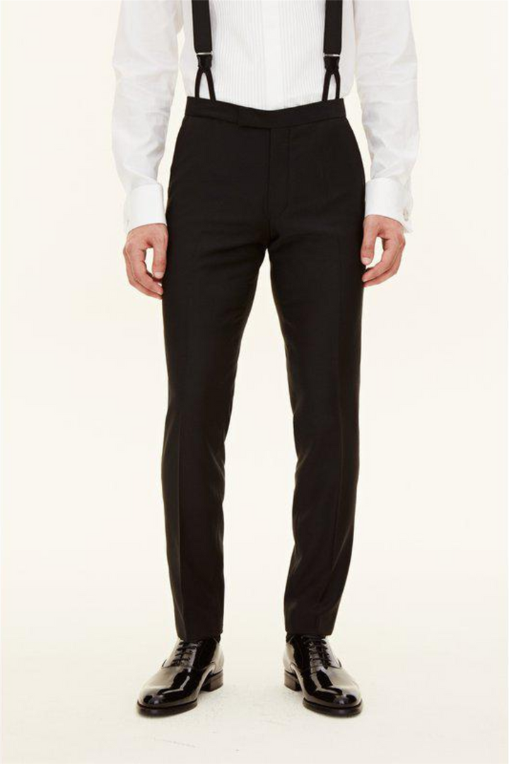 Denz Slim Fit Tuxedo Trousers Black