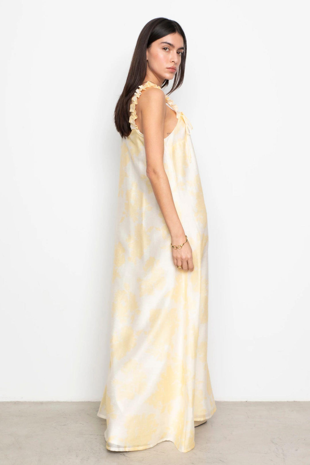 Zaha Dress  Yellow Floral Print