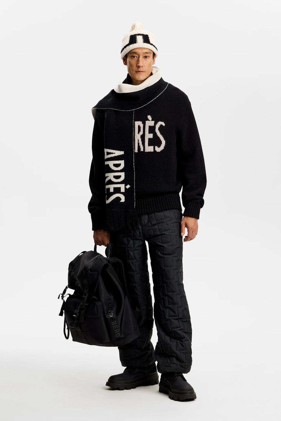 Fabian Graphic Knit Sweater Black