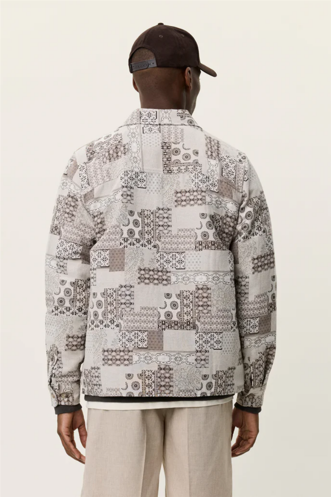 Layton Patchwork Jacquard Overshirt Light Sand