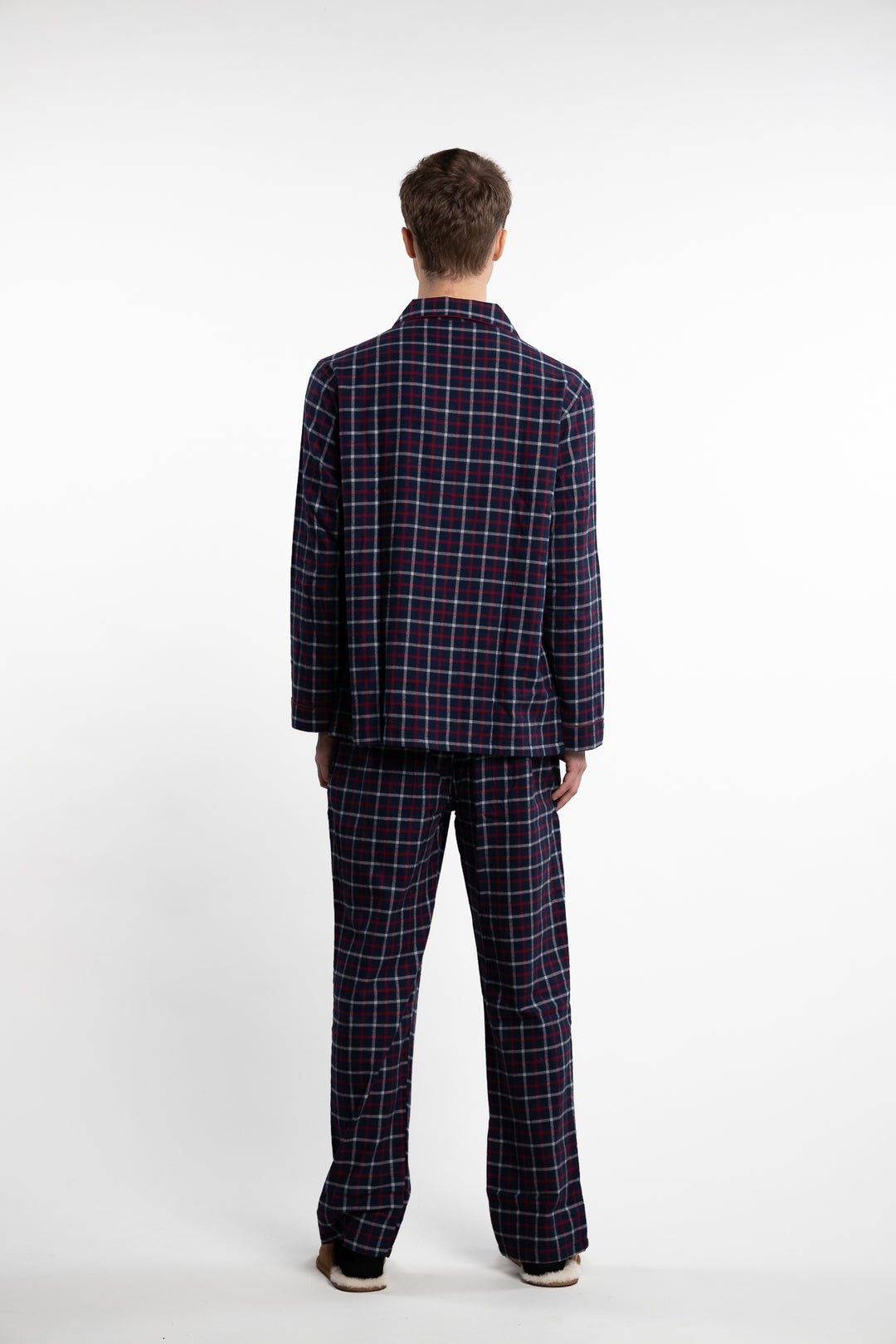 Hombre Checkered Flannel Pyjama Blue, White and Red