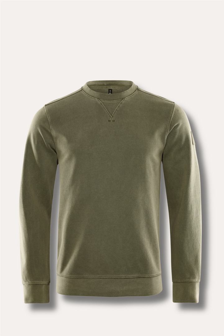 Wind Pigment Sweater Mud Green