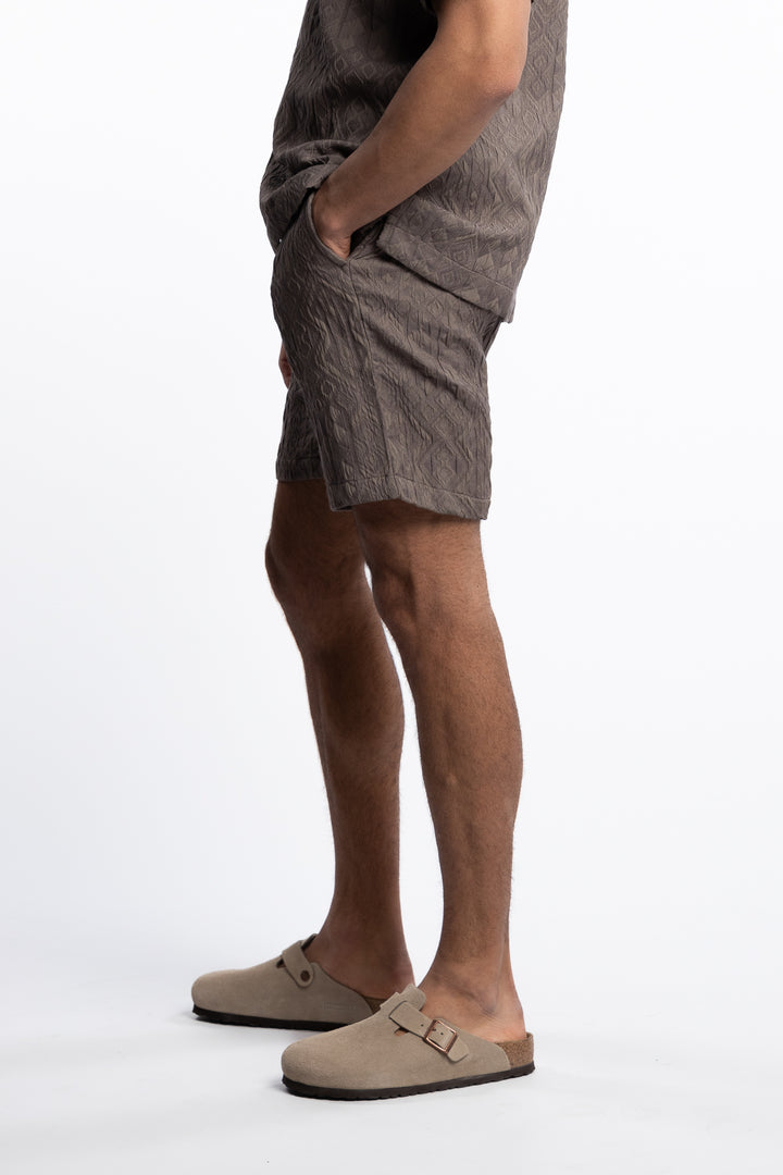 Textured Shorts Khaki