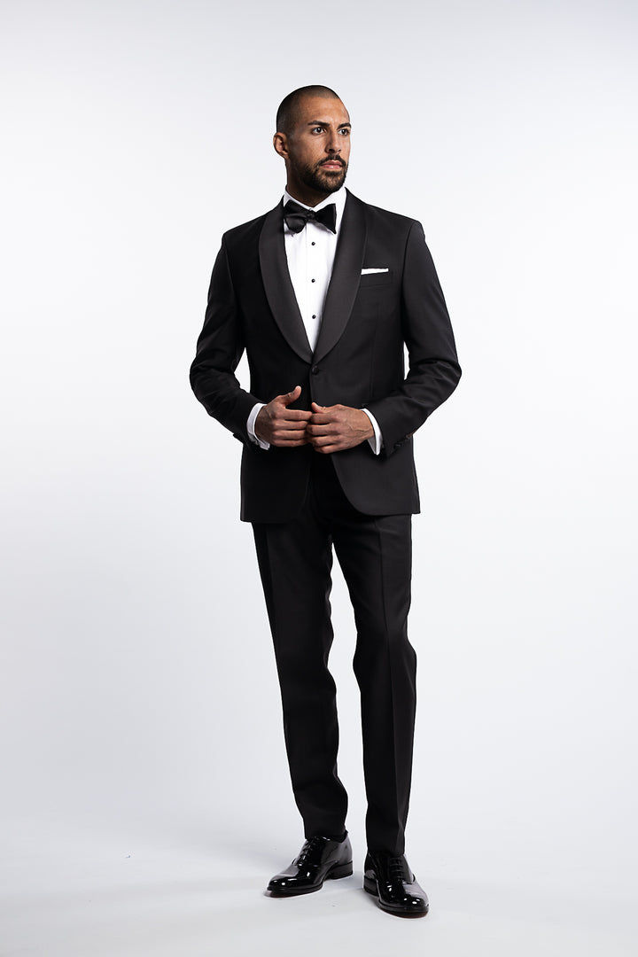 Figaro Regular Fit Tuxedo Blazer Black