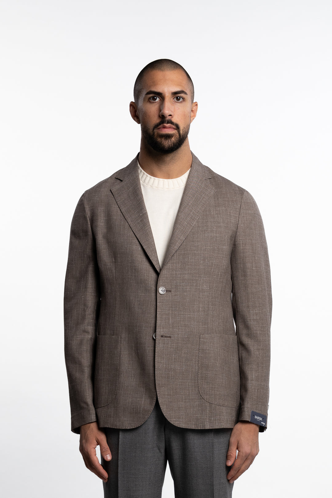 Wool/Silk/Linen Easywear Blazer Beige