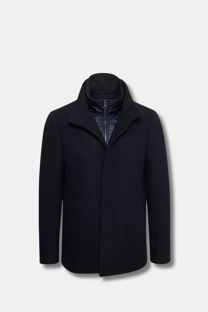 Maharvey Short Wool Coat Dark Navy