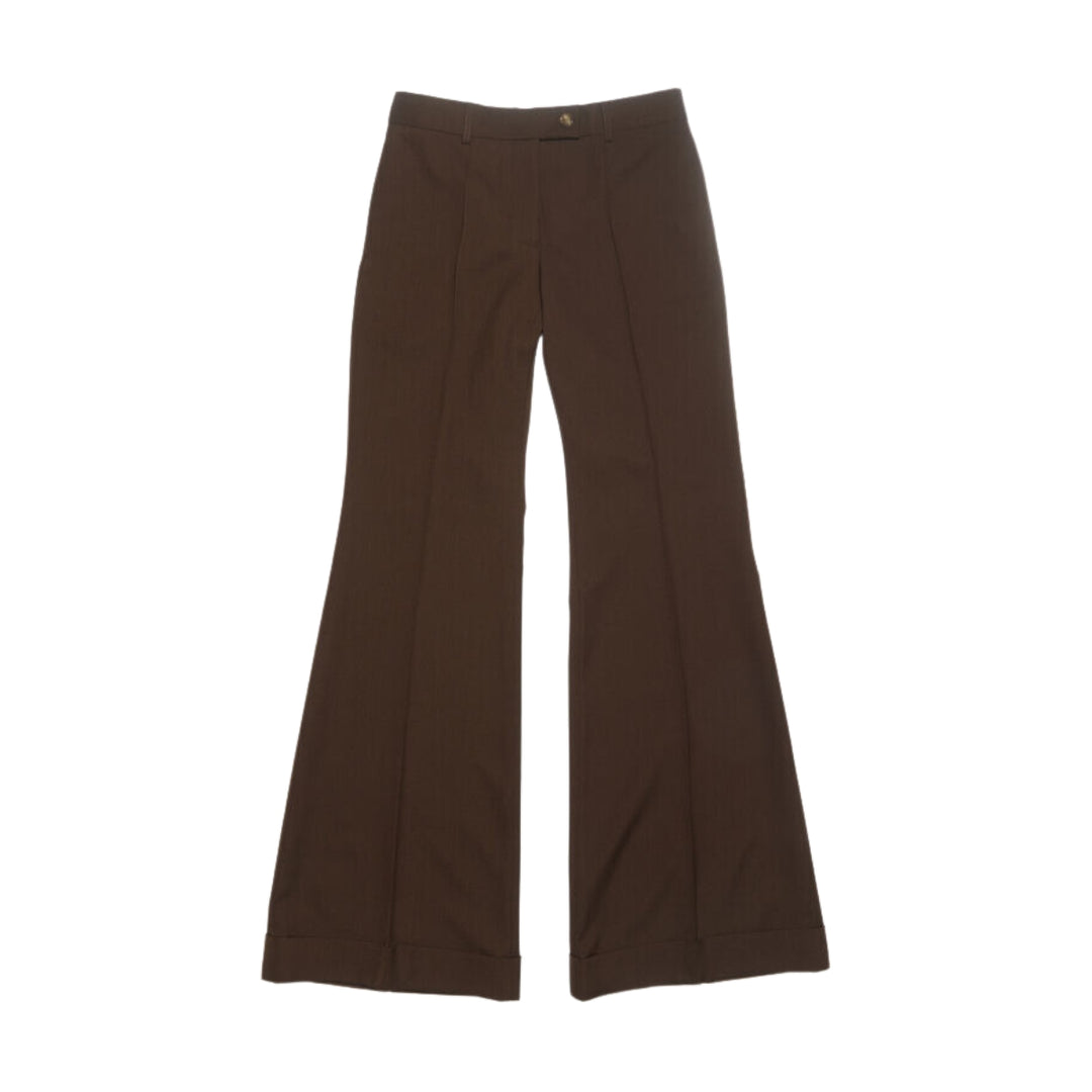 Tailored Flared Trousers- Chestnut Brown