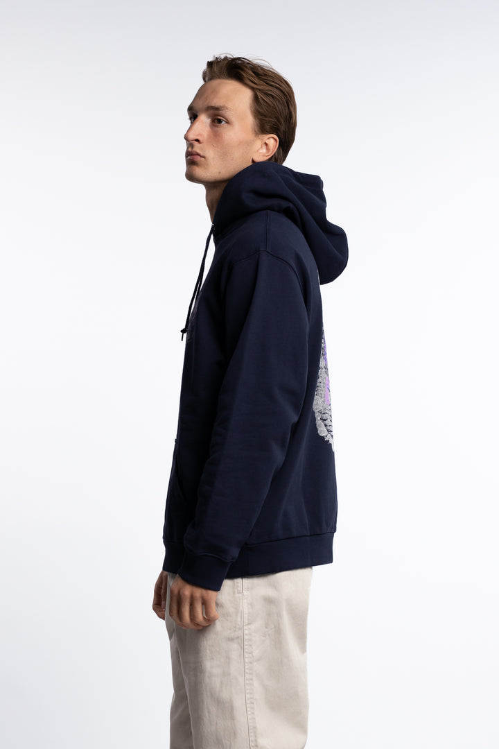 Thumbprint Hooded Sweatshirt Navy