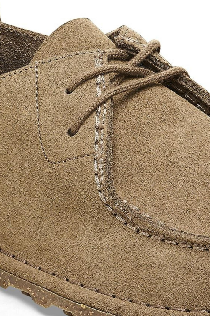 Women's Utti Lace Suede Leather- Gray Taupe