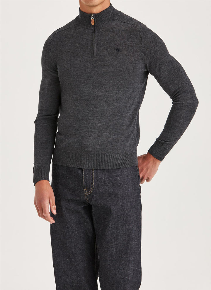Merino John Zip Grey