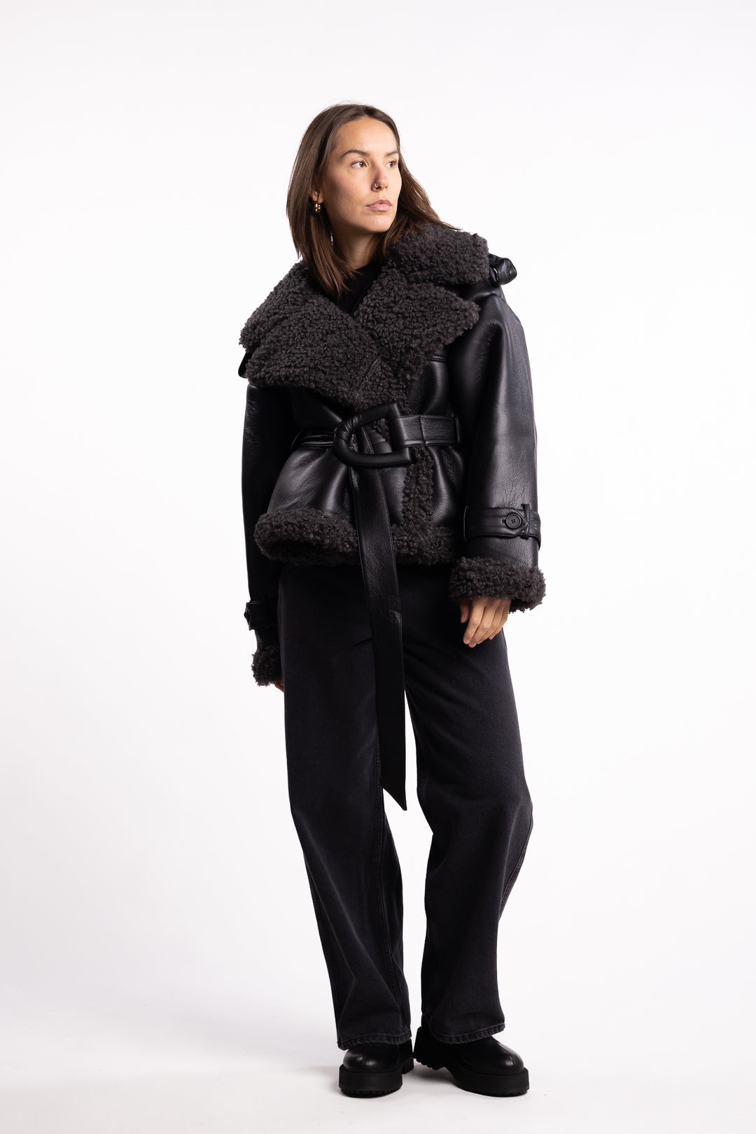 Manchester Cropped Jacket- Black