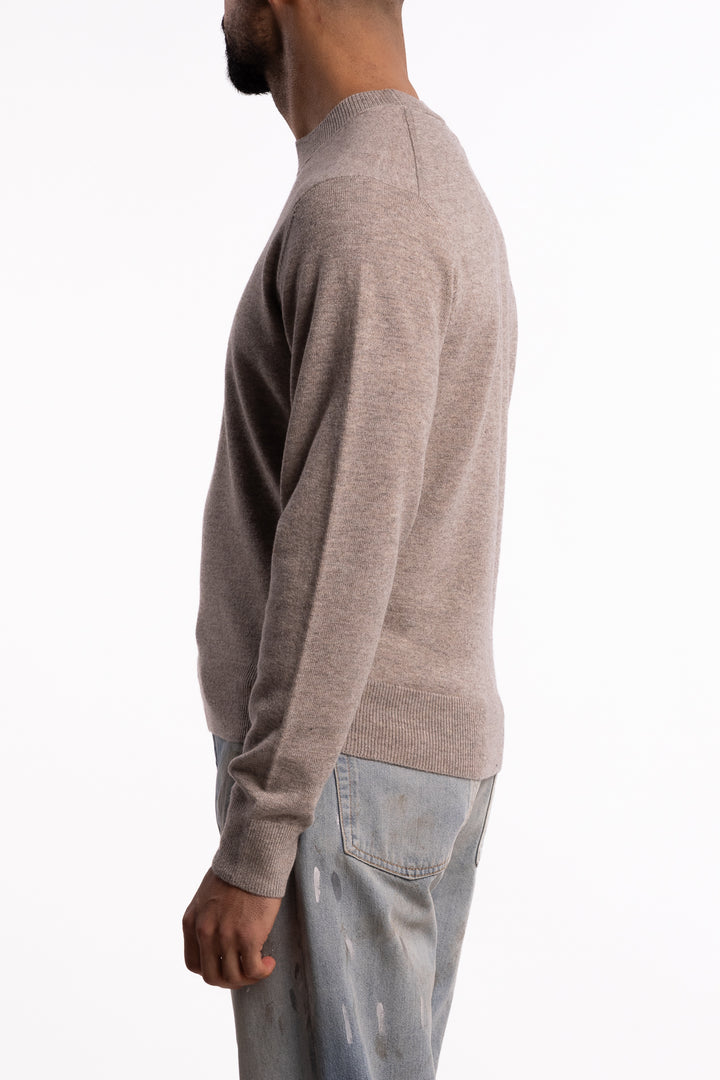Yak Wool Crewneck Jumper Greige Melange