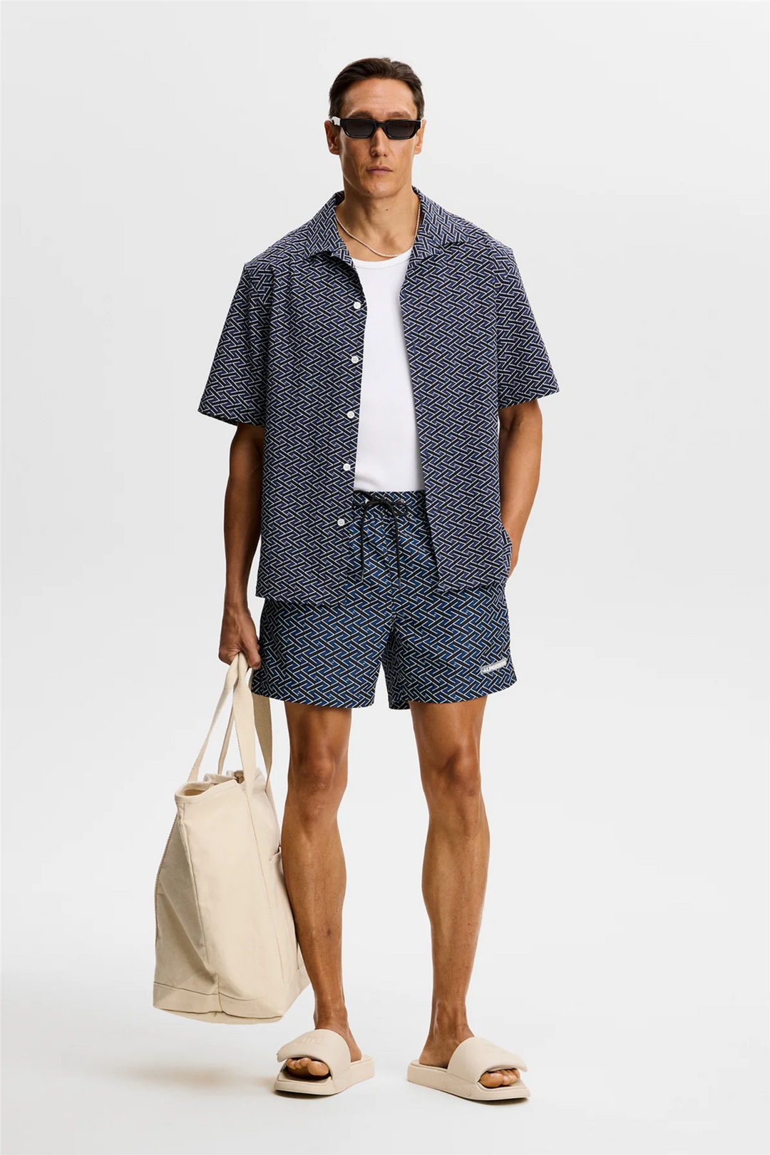 Donso Geo Resort Shirt Ladder Estate Navy