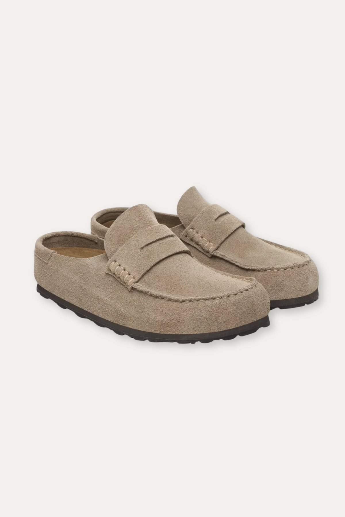 Men's Naples Wrapped Suede Leather Taupe